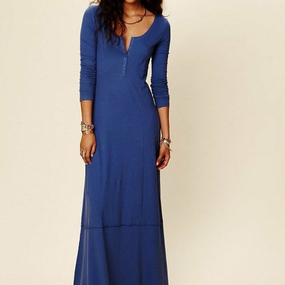 blue beach maxi dress